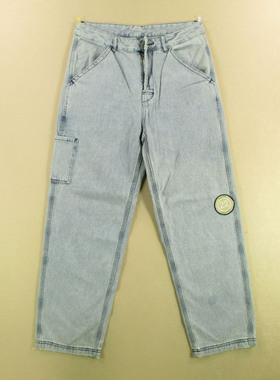 牛仔裤男32码宽松微锥形老爹裤补丁单品KHCO长裤子B209/98506-17