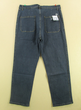 牛仔裤男36码直筒厚实弹力名牛加大码侧条纹长裤子P309/68508-07