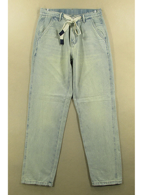 牛仔裤男宽松锥形柔软薄透气松紧腰长裤子全新品*J208/59512-15