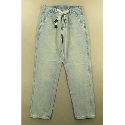 牛仔裤男宽松锥形柔软薄透气松紧腰长裤子全新品*J208/59512-15
