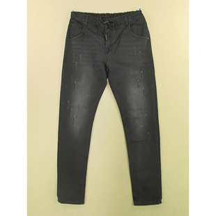 欧版 样板裤 破洞弹力紧身小脚裤 外单品C301 牛仔裤 9801 男32码