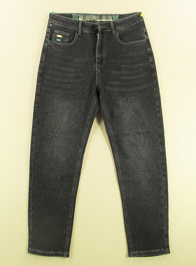 牛仔裤男欧版秋冬厚复古弹力修身束脚萝卜哈伦裤F201/68584*05