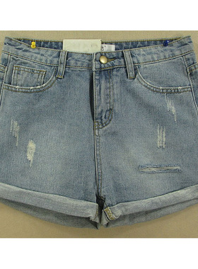 牛仔短裤热裤女27码卷边夏季新款破洞高腰纯棉潮包邮O103/8358-07