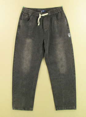 牛仔裤男美式慵懒风秋冬松紧复古宽松直筒老爹裤C303/3881*01