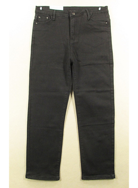 牛仔裤女31码弹力修身直筒黑色加大码长裤KHCO包邮I104/98253-11