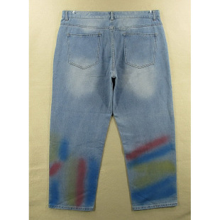 牛仔裤 P204 男36码 涂彩嘻哈宽松复古OS滑板裤 KHCO 老爹裤 68608