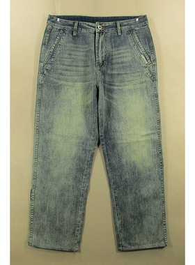 牛仔裤男33码宽松直筒老爹裤复古慵懒长裤子全新品*P106/52510-11