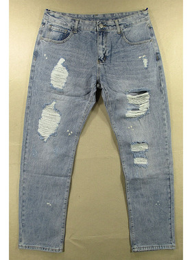 牛仔裤男欧版破洞柔软透气萝卜裤老爹裤哈伦裤Z203/0681*13