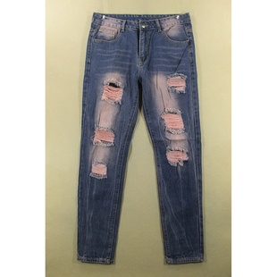 小脚裤 破洞彩色乞丐长裤 子全新品 牛仔裤 5502 修身 Q108 男32码