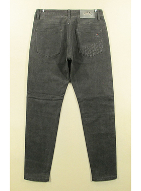 牛仔裤男厚实弹力修身锥形小脚裤黑色长裤子全新品K104/2501-07