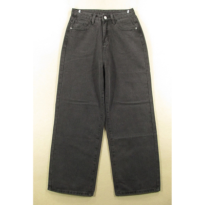 牛仔裤女25码阔腿裤子阔脚拖地裤宽松高腰黑厚包邮I104/98253-08