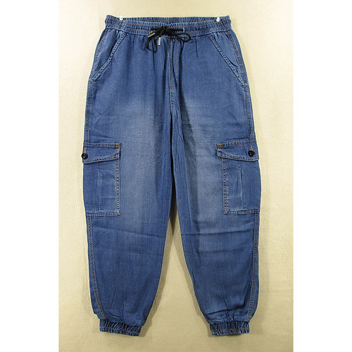 薄款多兜工装弹力松紧腰哈伦束脚