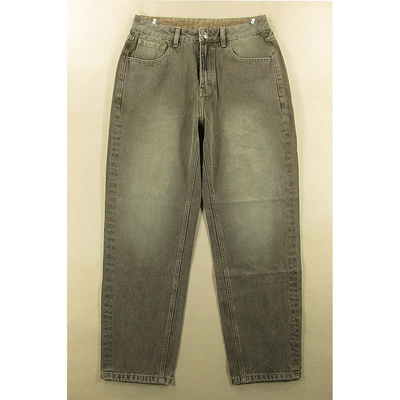 牛仔裤男28码日系复古锥形高腰宽松老爹萝卜型哈伦裤Q203/6506-19