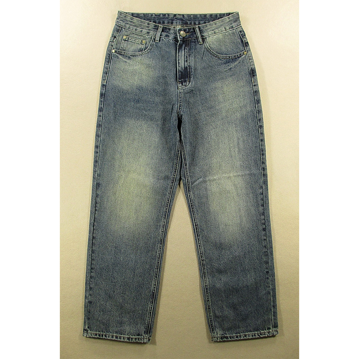 美式潮流复古牛仔裤男阔腿长裤