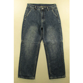 男美式 慵懒风做旧复古柔软透气宽松直筒阔腿裤 F302 牛仔裤 9585