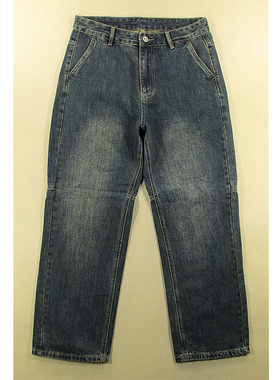 牛仔裤男美式慵懒风做旧复古柔软透气宽松直筒阔腿裤F302/9585*02