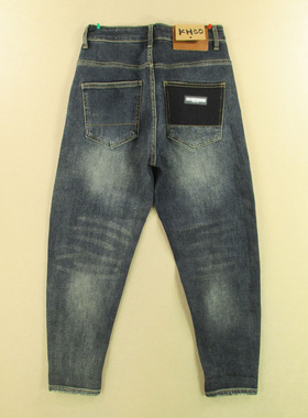 牛仔裤九分裤男28码加厚实弹力锥形小脚裤KHCO长裤子R302/3803-08