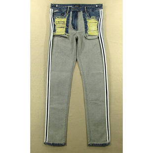 小脚厚实外单个性 KHCO 包邮 反穿牛仔裤 1205 弹力修身 L102 男32码