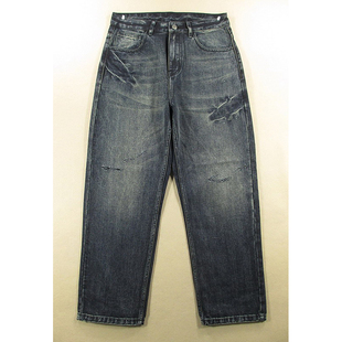 宽松加厚破洞OS复古KHCO 老爹裤 包邮 Z101 厚牛仔裤 98203 男31码