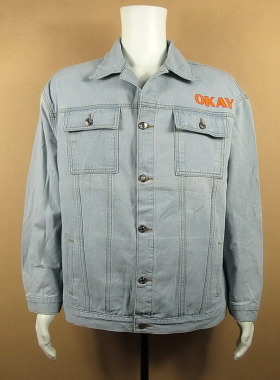 27*0683/S106牛仔衣夹克外套男M欧版加肥版嘻哈风宽松渐变色夹克