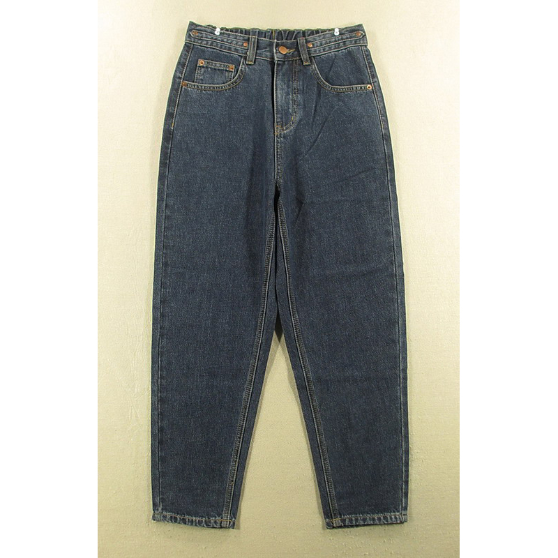 抓绒牛仔裤女27-28码厚实萝卜裤宽松小脚高腰松紧腰O103/5252-19