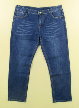 牛仔裤男薄肥佬裤欧版复古高腰弹力宽松直筒裤长裤F409/9882*14