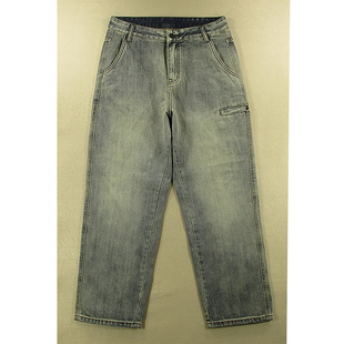 男美式 68986 慵懒风多兜秋冬厚实宽松哈伦裤 U206 老爹裤 牛仔裤