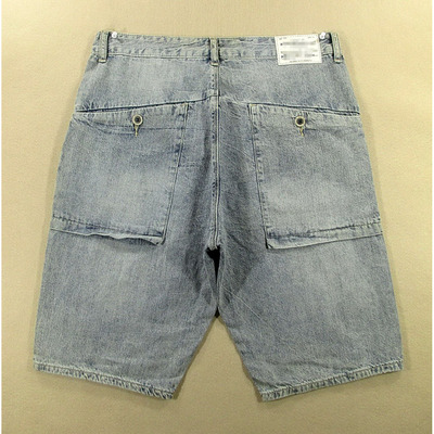 薄款牛仔中裤五分裤男美式复古破洞柔软宽松休闲新品F202/8588*09