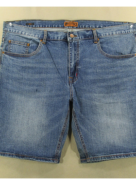 牛仔中裤五分裤男弹力加大码肥佬裤胖子夏款全新品*L209/59532-06