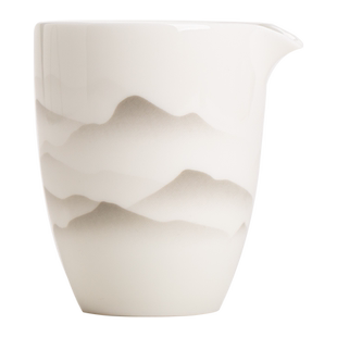 高档白玉瓷禅语公道杯薄胎功夫茶具分茶杯陶瓷茶海手抓匀杯分茶器