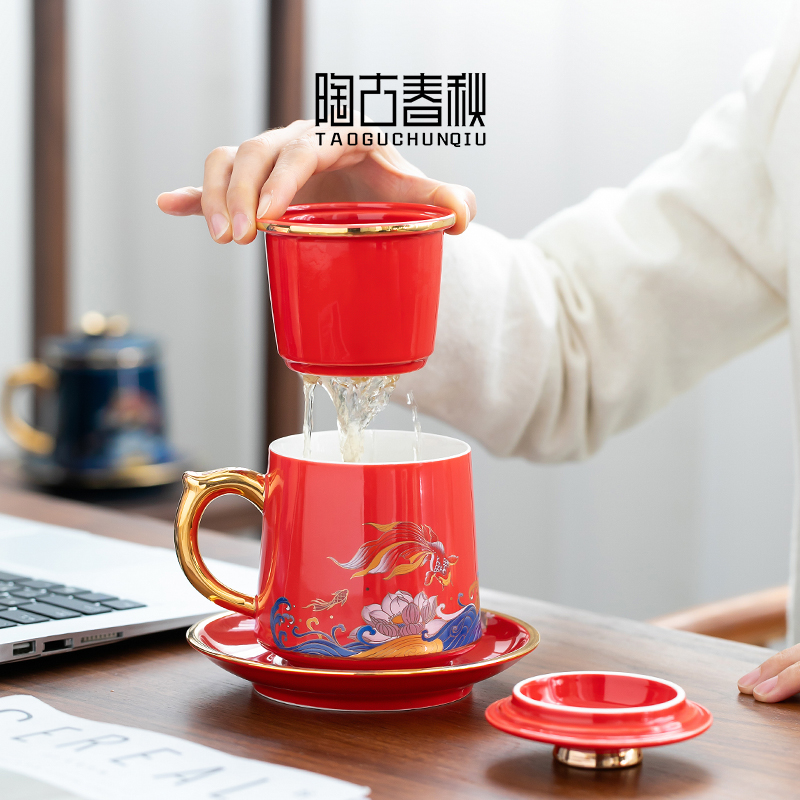 手工描金，1300°高温釉面 光滑易清洗