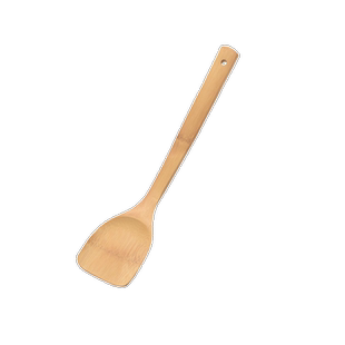 弯柄加长不粘锅锅铲厨房炒菜铲子弯柄楠竹碳化中华铲35cm