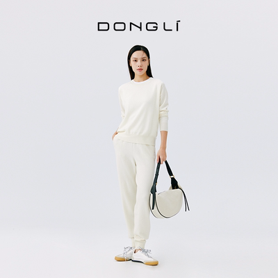 东黎山羊绒束脚休闲长裤