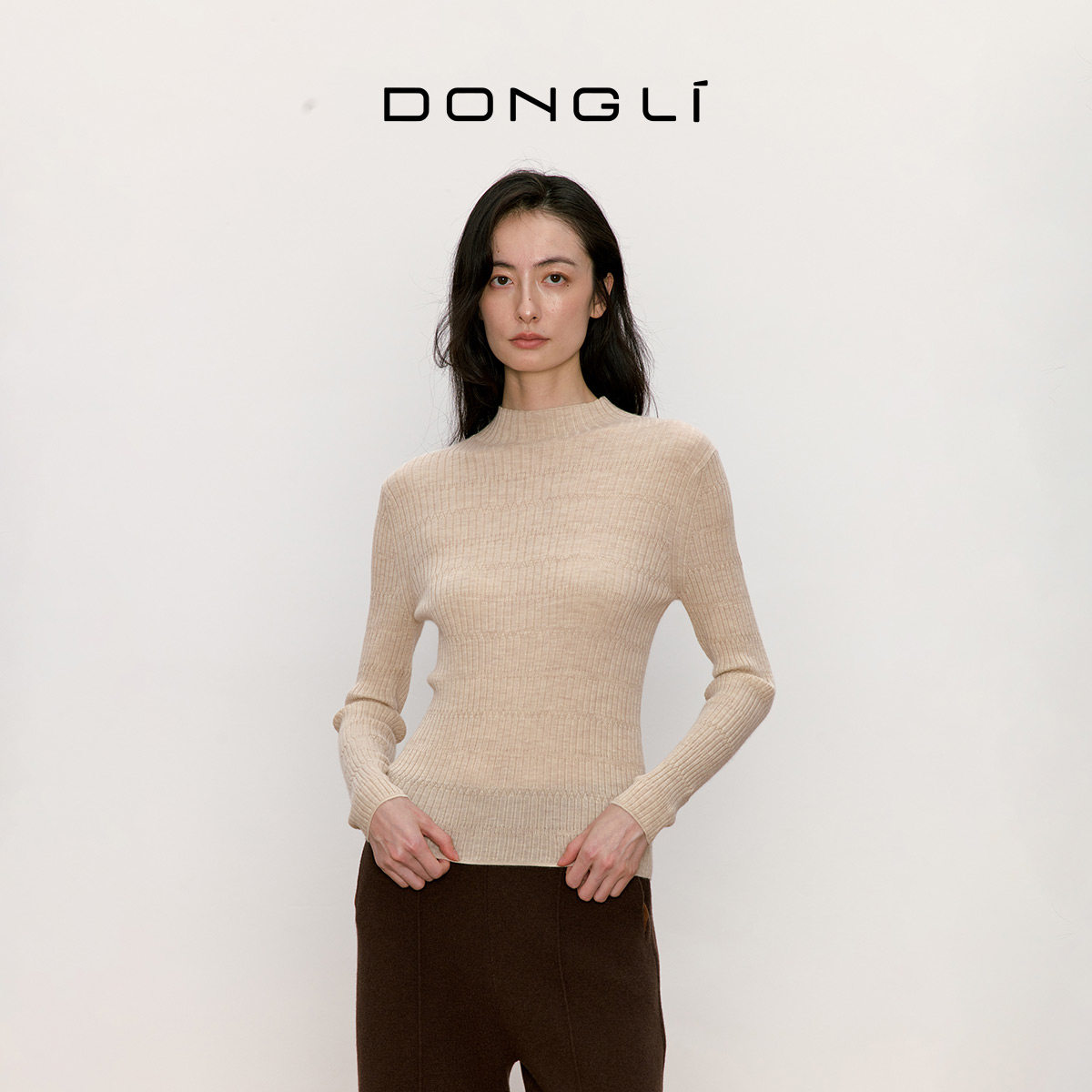 东黎山羊绒 衿逸 2025新款女士半高领绞花肌理感长袖打底套衫5158,女装/女士精品,羊绒衫,淘宝优惠券,粉丝福利购,淘宝优惠卷