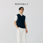 东黎山羊绒 男士 秋冬针织V领羊绒马甲商务休闲基础保暖打底1555