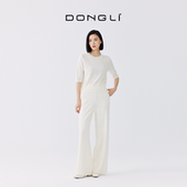 秀场同款 柔光雅致 山羊绒 东黎 女士针织圆领半袖 打底热销4843