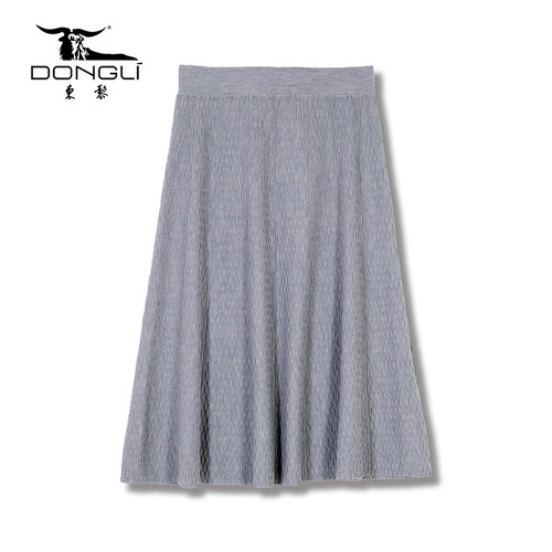 东黎丝绒款绞花纹理长裙A字裙