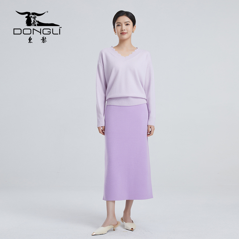 东黎长袖套头衫V领简约