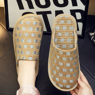 棉拖鞋 男女居家室内防滑木地板软底家居布艺四季 家用布拖鞋 春秋季