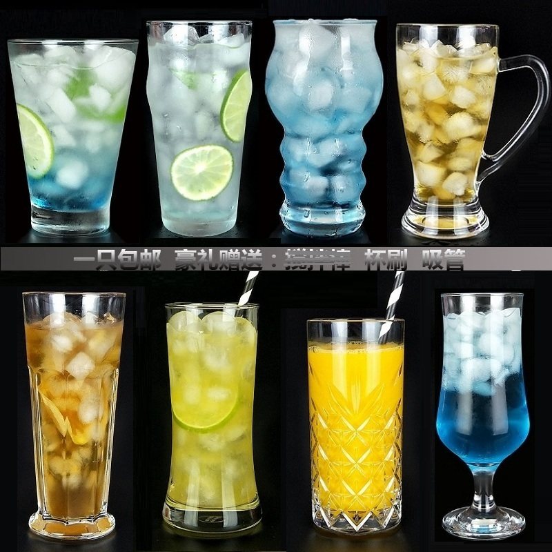 透明玻璃果汁杯饮料杯创意奶茶杯冷饮杯奶昔杯子酒吧特饮杯咖啡杯,餐饮具,玻璃杯,淘宝优惠券,粉丝福利购,淘宝优惠卷