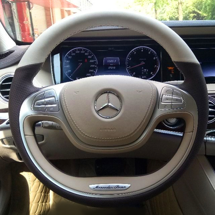 奔驰迈巴赫s级s320/s350l/s400l/s600l专用手缝真皮方向盘套把套