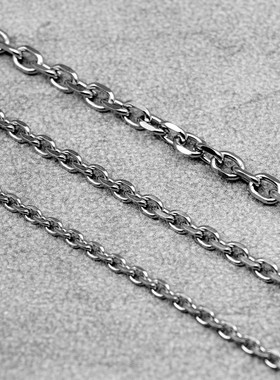 钛钢项链男女款太角链无吊坠裸链加长款单链子50 55 60 70 80cm