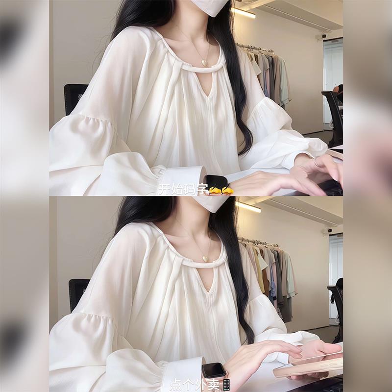 杏色设计感衬衫春款2025女装新款开春韩系穿搭独特超好看单穿上衣