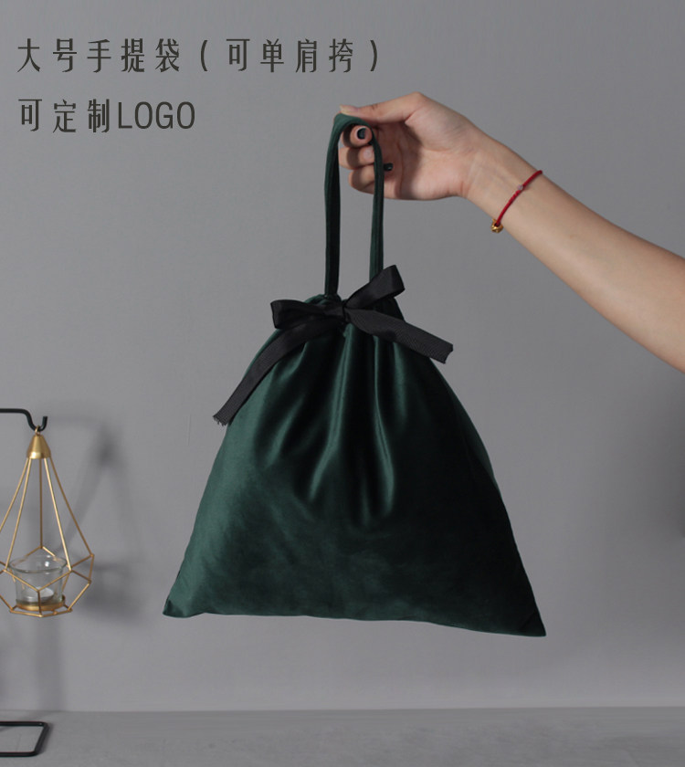 便携大容量束口绒布袋DIY可定制图片