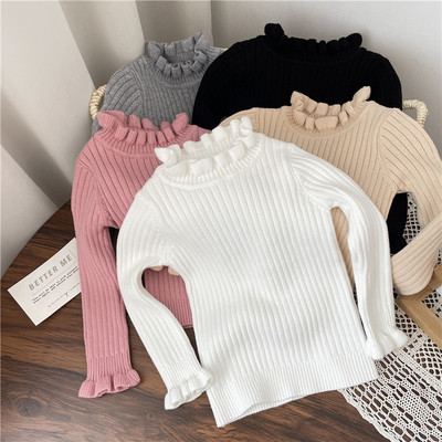 细棉线纯棉女半高领甜美洋气秋冬