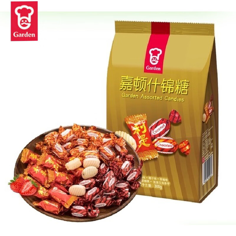 嘉顿什锦糖300g利是硬糖新年婚庆休闲办公零食夹心糖果年货送礼