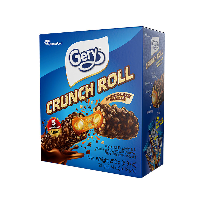 gery芝莉巧克力涂层香草味夹心棒印尼进口零食独立包装办公室