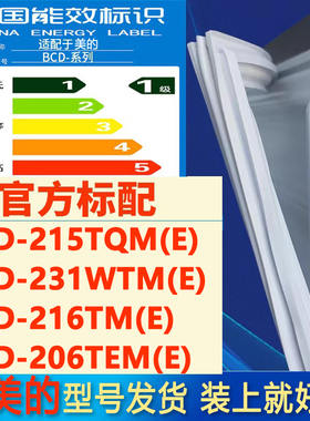 美的bcd 215TQM（E）231WTM(E) 216TM(E) 206TEM（E)冰箱门密封条
