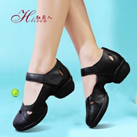 红莉人 Летние белые танцующие туфли, из натуральной кожи, мягкая подошва