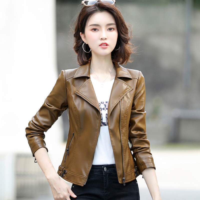 海宁真皮皮衣女短款羊皮机车外套